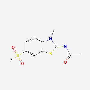 molecular formula C11H12N2O3S2 B2554352 (Z)-N-(3-methyl-6-(methylsulfonyl)benzo[d]thiazol-2(3H)-ylidene)acetamide CAS No. 683237-31-2