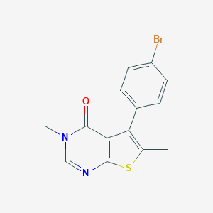 molecular formula C14H11BrN2OS B255436 5-(4-bromophenyl)-3,6-dimethylthieno[2,3-d]pyrimidin-4(3H)-one 