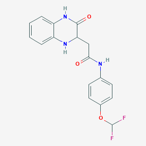 molecular formula C17H15F2N3O3 B2554364 N-[4-(difluoromethoxy)phenyl]-2-(3-oxo-1,2,3,4-tetrahydroquinoxalin-2-yl)acetamide CAS No. 473445-09-9