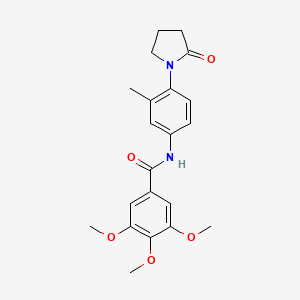 molecular formula C21H24N2O5 B2554387 3,4,5-trimethoxy-N-(3-methyl-4-(2-oxopyrrolidin-1-yl)phenyl)benzamide CAS No. 941992-78-5