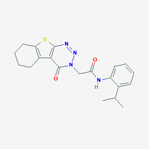 molecular formula C20H22N4O2S B255439 N-(2-isopropylphenyl)-2-(4-oxo-5,6,7,8-tetrahydro[1]benzothieno[2,3-d][1,2,3]triazin-3(4H)-yl)acetamide 