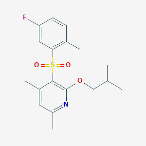 3-[(5-Fluoro-2-methylphenyl)sulfonyl]-2-isobutoxy-4,6-dimethylpyridine