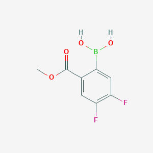 molecular formula C8H7BF2O4 B2554393 4,5-Difluor-2-(Methoxycarbonyl)phenylboronsäure CAS No. 2096334-34-6