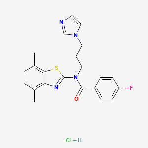 N-(3-(1H-imidazol-1-yl)propyl)-N-(4,7-dimethylbenzo[d]thiazol-2-yl)-4-fluorobenzamide hydrochloride