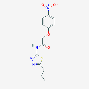 molecular formula C13H14N4O4S B255440 2-{4-nitrophenoxy}-N-(5-propyl-1,3,4-thiadiazol-2-yl)acetamide 