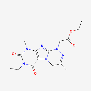 molecular formula C15H20N6O4 B2554404 Ethyl 2-(7-ethyl-3,9-dimethyl-6,8-dioxo-4H-purino[8,7-c][1,2,4]triazin-1-yl)acetate CAS No. 923420-28-4