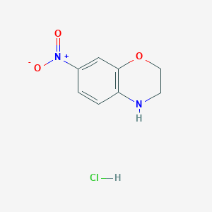 molecular formula C8H9ClN2O3 B2554415 7-Nitro-3,4-dihydro-2H-benzo[b][1,4]oxazine hydrochloride CAS No. 2089335-11-3