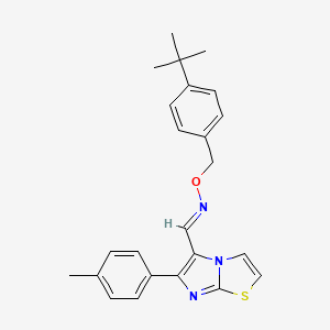 molecular formula C24H25N3OS B2554433 6-(4-甲基苯基)咪唑并[2,1-b][1,3]噻唑-5-甲醛O-[4-(叔丁基)苄基]肟 CAS No. 865657-65-4