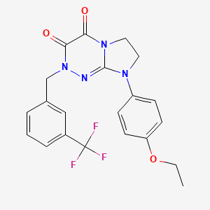 molecular formula C21H19F3N4O3 B2554453 8-(4-ethoxyphenyl)-2-(3-(trifluoromethyl)benzyl)-7,8-dihydroimidazo[2,1-c][1,2,4]triazine-3,4(2H,6H)-dione CAS No. 941936-41-0