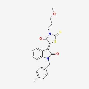 (3Z)-3-[3-(3-methoxypropyl)-4-oxo-2-thioxo-1,3-thiazolidin-5-ylidene]-1-(4-methylbenzyl)-1,3-dihydro-2H-indol-2-one