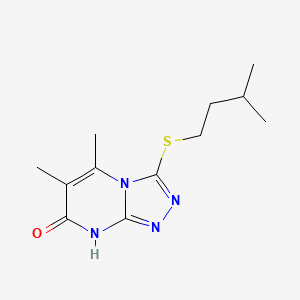 molecular formula C12H18N4OS B2554457 3-(异戊硫基)-5,6-二甲基-[1,2,4]三唑并[4,3-a]嘧啶-7(8H)-酮 CAS No. 895006-77-6