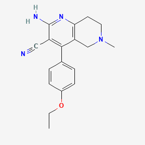 molecular formula C18H20N4O B2554463 2-Amino-4-(4-ethoxyphenyl)-6-methyl-5,6,7,8-tetrahydro-1,6-naphthyridine-3-carbonitrile CAS No. 873571-17-6