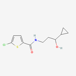 molecular formula C11H14ClNO2S B2554464 5-chloro-N-(3-cyclopropyl-3-hydroxypropyl)thiophene-2-carboxamide CAS No. 1396801-42-5