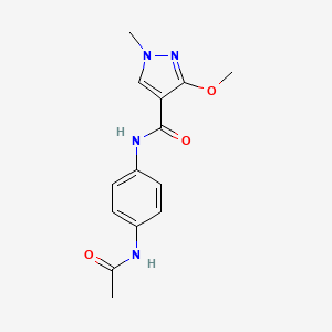 molecular formula C14H16N4O3 B2554468 N-(4-acetamidophenyl)-3-methoxy-1-methyl-1H-pyrazole-4-carboxamide CAS No. 1014048-76-0