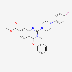 molecular formula C28H27FN4O3 B2554472 6-chloro-4-[(5-methyl-1,2,4-oxadiazol-3-yl)methyl]-3-oxo-N-phenyl-3,4-dihydro-2H-1,4-benzoxazine-7-sulfonamide CAS No. 1113102-29-6