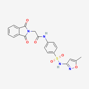 molecular formula C20H16N4O6S B2554475 2-(1,3-dioxoisoindolin-2-yl)-N-(4-(N-(5-methylisoxazol-3-yl)sulfamoyl)phenyl)acetamide CAS No. 188289-17-0
