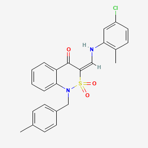 (3E)-3-{[(5-chloro-2-methylphenyl)amino]methylene}-1-(4-methylbenzyl)-1H-2,1-benzothiazin-4(3H)-one 2,2-dioxide