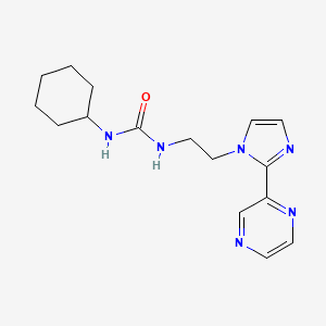1-cyclohexyl-3-(2-(2-(pyrazin-2-yl)-1H-imidazol-1-yl)ethyl)urea