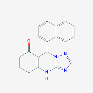 molecular formula C19H16N4O B255451 9-(1-naphthyl)-5,6,7,9-tetrahydro[1,2,4]triazolo[5,1-b]quinazolin-8(4H)-one 