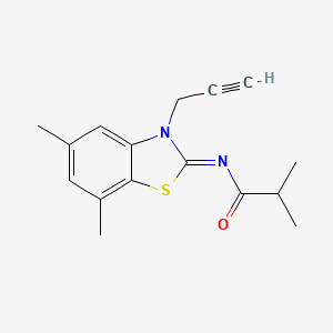 N-(5,7-dimethyl-3-prop-2-ynyl-1,3-benzothiazol-2-ylidene)-2-methylpropanamide