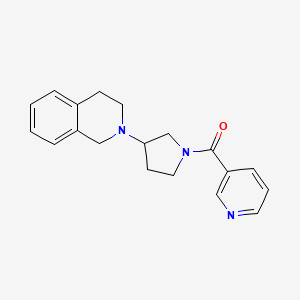 molecular formula C19H21N3O B2554512 (3-(3,4-二氢异喹啉-2(1H)-基)吡咯啉-1-基)(吡啶-3-基)甲酮 CAS No. 2034307-94-1