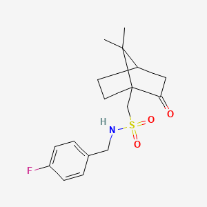 molecular formula C17H22FNO3S B2554514 1-{7,7-dimethyl-2-oxobicyclo[2.2.1]heptan-1-yl}-N-[(4-fluorophenyl)methyl]methanesulfonamide CAS No. 1022239-70-8
