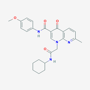 molecular formula C25H28N4O4 B2554517 1-(2-(cyclohexylamino)-2-oxoethyl)-N-(4-methoxyphenyl)-7-methyl-4-oxo-1,4-dihydro-1,8-naphthyridine-3-carboxamide CAS No. 1251594-23-6