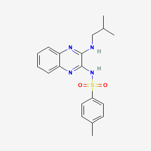 molecular formula C19H22N4O2S B2554518 N-(3-(isobutylamino)quinoxalin-2-yl)-4-methylbenzenesulfonamide CAS No. 881563-66-2