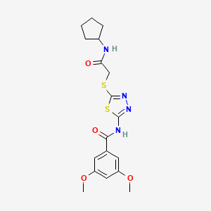 N-(5-((2-(cyclopentylamino)-2-oxoethyl)thio)-1,3,4-thiadiazol-2-yl)-3,5-dimethoxybenzamide