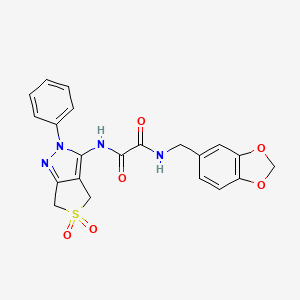 N1-(benzo[d][1,3]dioxol-5-ylmethyl)-N2-(5,5-dioxido-2-phenyl-4,6-dihydro-2H-thieno[3,4-c]pyrazol-3-yl)oxalamide