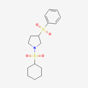 1-(Cyclohexylsulfonyl)-3-(phenylsulfonyl)pyrrolidine