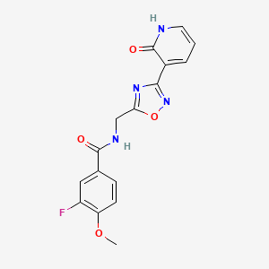 3-fluoro-4-methoxy-N-((3-(2-oxo-1,2-dihydropyridin-3-yl)-1,2,4-oxadiazol-5-yl)methyl)benzamide