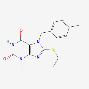 3-methyl-7-(4-methylbenzyl)-8-(propan-2-ylsulfanyl)-3,7-dihydro-1H-purine-2,6-dione
