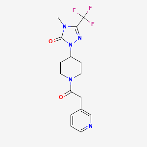 molecular formula C16H18F3N5O2 B2554533 4-methyl-1-(1-(2-(pyridin-3-yl)acetyl)piperidin-4-yl)-3-(trifluoromethyl)-1H-1,2,4-triazol-5(4H)-one CAS No. 2034329-23-0