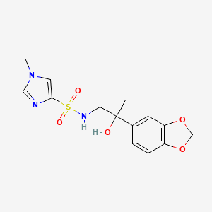 N-(2-(benzo[d][1,3]dioxol-5-yl)-2-hydroxypropyl)-1-methyl-1H-imidazole-4-sulfonamide