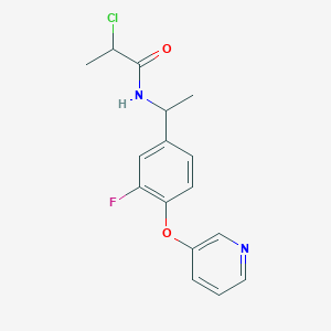 molecular formula C16H16ClFN2O2 B2554537 2-Chloro-N-[1-(3-fluoro-4-pyridin-3-yloxyphenyl)ethyl]propanamide CAS No. 2411239-11-5