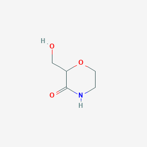 molecular formula C5H9NO3 B2554540 2-(羟甲基)吗啉-3-酮 CAS No. 1613260-41-5
