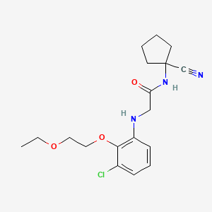 molecular formula C18H24ClN3O3 B2554541 2-{[3-chloro-2-(2-ethoxyethoxy)phenyl]amino}-N-(1-cyanocyclopentyl)acetamide CAS No. 1252406-73-7