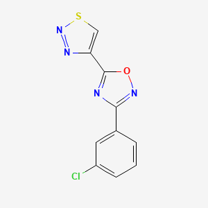 molecular formula C10H5ClN4OS B2554551 3-(3-Chlorophenyl)-5-(thiadiazol-4-yl)-1,2,4-oxadiazole CAS No. 2320824-89-1