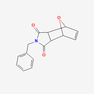 molecular formula C15H13NO3 B2554555 4-Benzyl-10-oxa-4-azatricyclo[5.2.1.0^{2,6}]dec-8-ene-3,5-dione CAS No. 127122-30-9