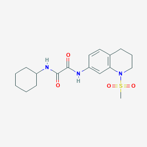 molecular formula C18H25N3O4S B2554558 N-cyclohexyl-N'-(1-methylsulfonyl-3,4-dihydro-2H-quinolin-7-yl)oxamide CAS No. 941945-50-2