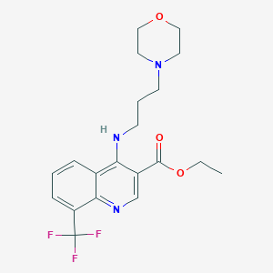 molecular formula C20H24F3N3O3 B255456 Ethyl 4-{[3-(4-morpholinyl)propyl]amino}-8-(trifluoromethyl)-3-quinolinecarboxylate 
