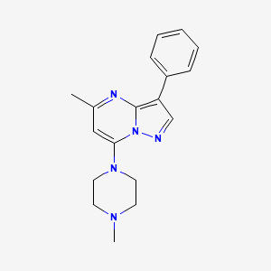 molecular formula C18H21N5 B2554561 5-Methyl-7-(4-methylpiperazin-1-yl)-3-phenylpyrazolo[1,5-a]pyrimidine CAS No. 850188-72-6