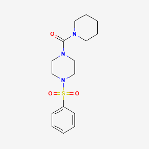 molecular formula C16H23N3O3S B2554563 [4-(Benzenesulfonyl)-1-piperazinyl]-(1-piperidinyl)methanone CAS No. 510734-50-6