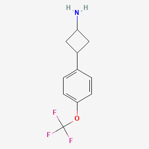 molecular formula C11H12F3NO B2554565 3-[4-(三氟甲氧基)苯基]环丁-1-胺 CAS No. 1251268-62-8