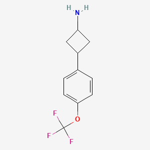 molecular formula C11H12F3NO B2554565 3-[4-(Trifluoromethoxy)phenyl]cyclobutan-1-amine CAS No. 1251268-62-8