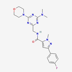 N-((4-(dimethylamino)-6-morpholino-1,3,5-triazin-2-yl)methyl)-3-(4-fluorophenyl)-1-methyl-1H-pyrazole-5-carboxamide