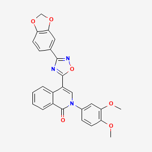 molecular formula C26H19N3O6 B2554569 4-[3-(1,3-苯并二氧唑-5-基)-1,2,4-恶二唑-5-基]-2-(3,4-二甲氧基苯基)异喹啉-1(2H)-酮 CAS No. 1207012-47-2