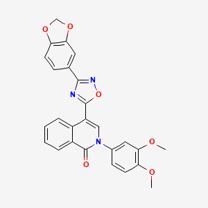 molecular formula C26H19N3O6 B2554569 4-[3-(1,3-benzodioxol-5-yl)-1,2,4-oxadiazol-5-yl]-2-(3,4-dimethoxyphenyl)isoquinolin-1(2H)-one CAS No. 1207012-47-2