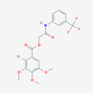 molecular formula C19H17BrF3NO6 B255457 2-Oxo-2-((3-(trifluoromethyl)phenyl)amino)ethyl 2-bromo-3,4,5-trimethoxybenzoate 